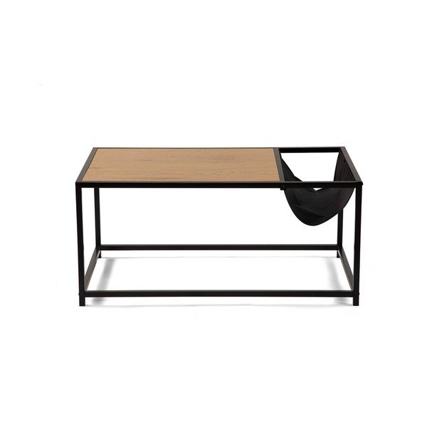 Melns/dabīga toņa žurnālgaldiņš ar ozolkoka imitāciju 60x99 cm Bayen – Bonami Essentials