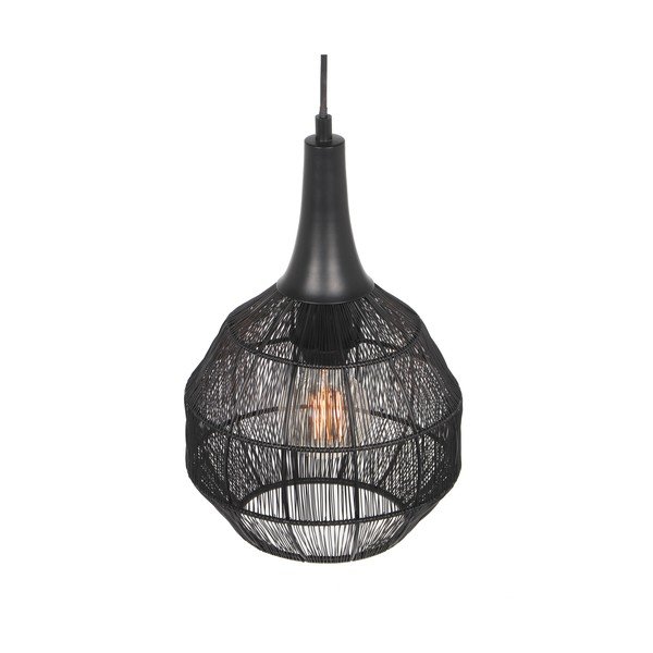 Matēti melna piekaramā lampa ar metāla abažūru Soraya – Trio-image-1