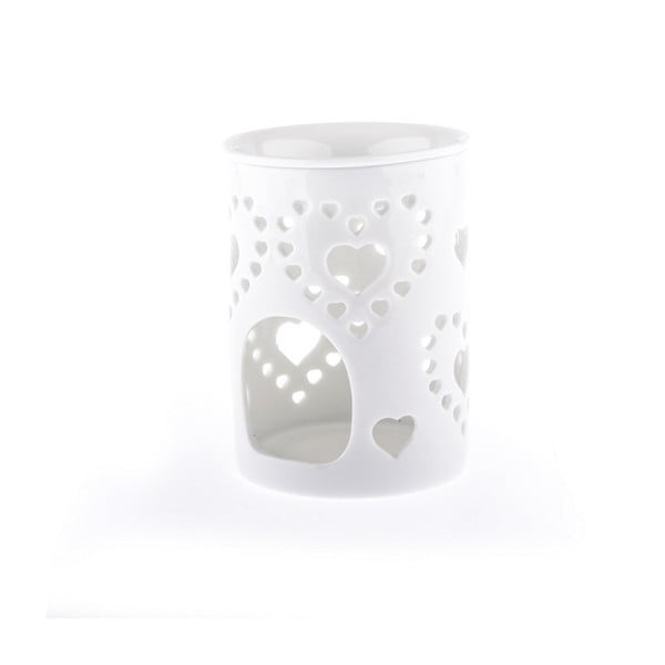 Balta keramikas aromterapijas lampa Dakls, augstums 8,5 cm