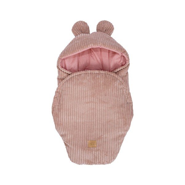 Rozā velveta bērnu ietinamā sedziņa 45x80 cm – Meowbaby