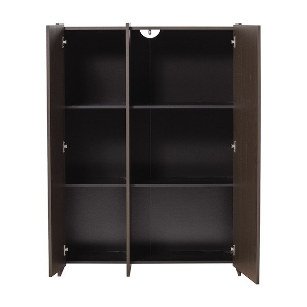 Tumši brūns skapītis ar oškoka imitāciju 102x140x44 cm Brock – WOOOD-image-3