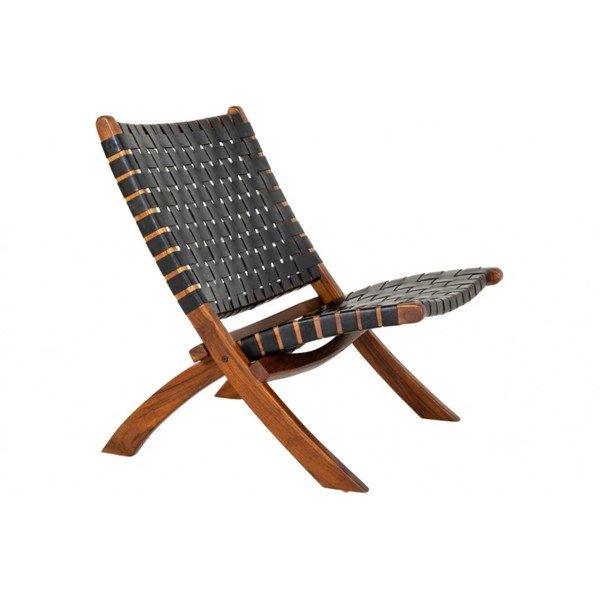 Melns ādas krēsls ar pinumu Perugia – House Nordic-image-3