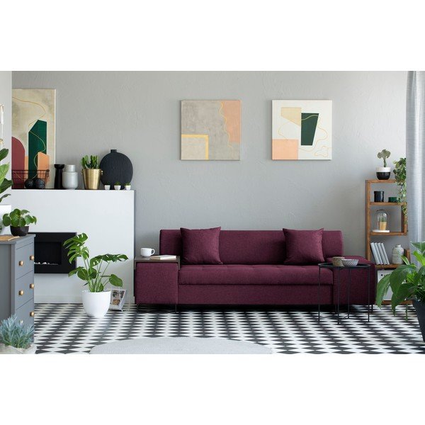 Violets dīvāns ar melnām kājām Cosmopolitan Design Orlando, 220 cm-image-1
