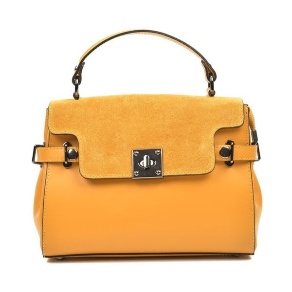 Dzeltena ādas somiņa Carla Ferreri Monica Lento