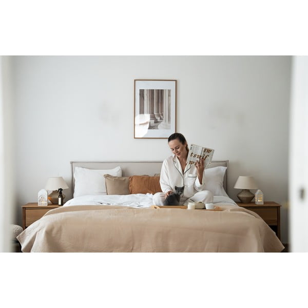 Bēša divguļamā gulta Bobochic Paris Sary Dark, 180 x 200 cm-image-1