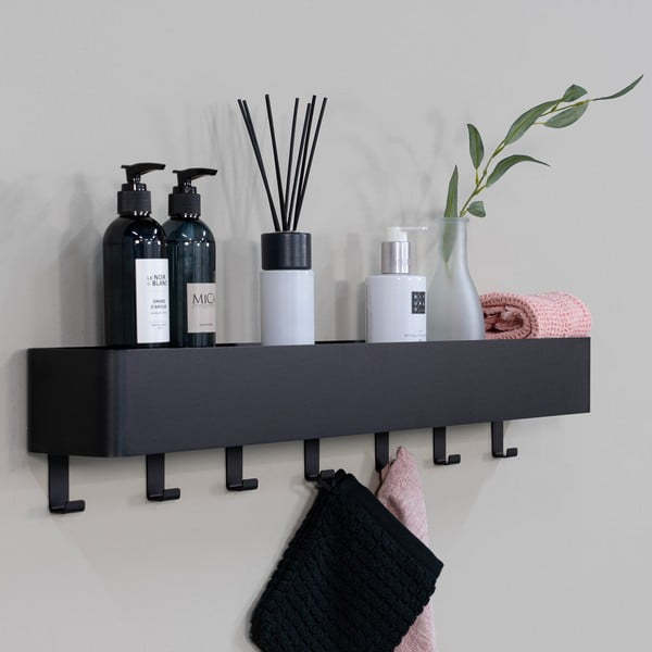 Melns tērauda sienas vannas istabas plaukts Multi – Spinder Design-image-1