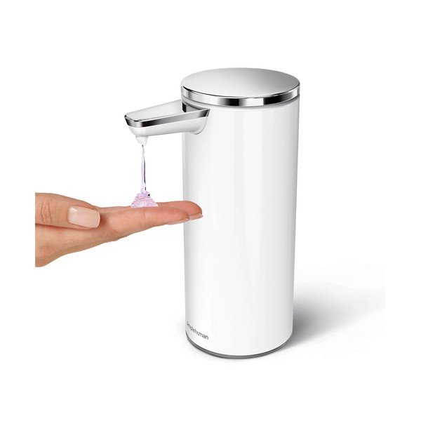 Balts automātiskais ziepju dozators no tērauda 266 ml – simplehuman-image-1