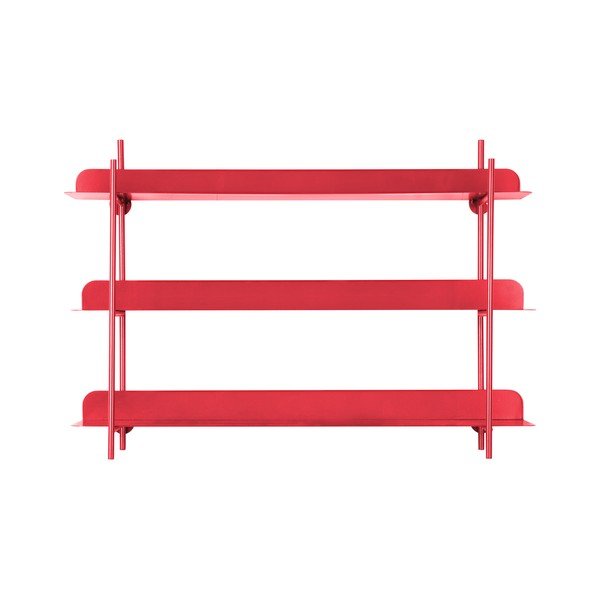 Sarkans daudzlīmeņu metāla sienas plaukts 60 cm Cool Retro – PT LIVING-image-2