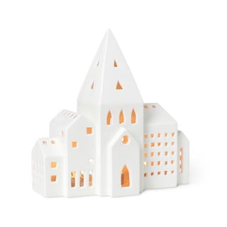 Balts keramikas svečturis Kähler Design Urbania Lighthouse City
