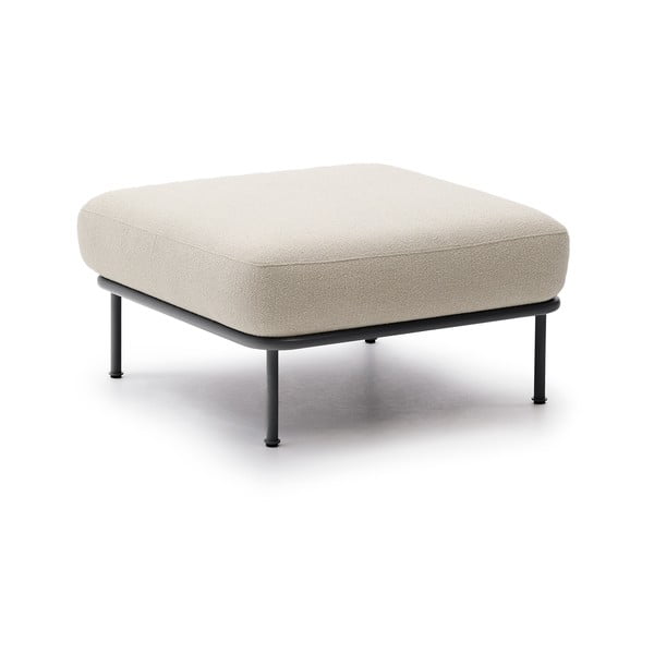 Bēšs kāju soliņš no buklē auduma Aurum – Kave Home-image-2