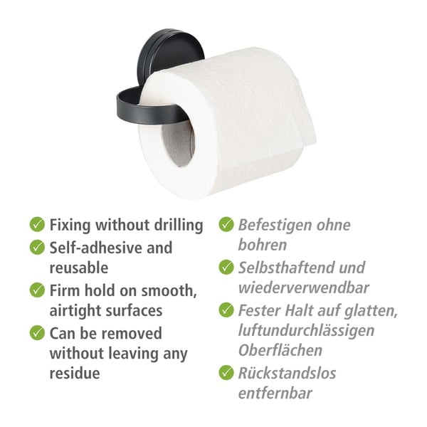 Melns tualetes ruļļa turētājs Wenko Static-Loc® Pavia-image-3