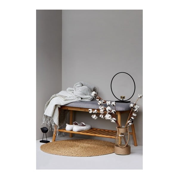 Pelēks/brūns bambusa apavu plaukts ar soliņu Bahari – Wenko-image-1