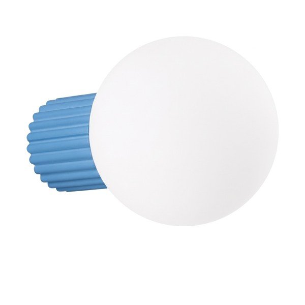 Gaiši zila sienas lampa no opāla stikla ø 12 cm Orbital – Sollux