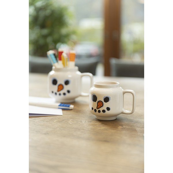 Balta keramikas bērnu krūze latte kafijai 255 ml Snowman – LEGO®-image-1