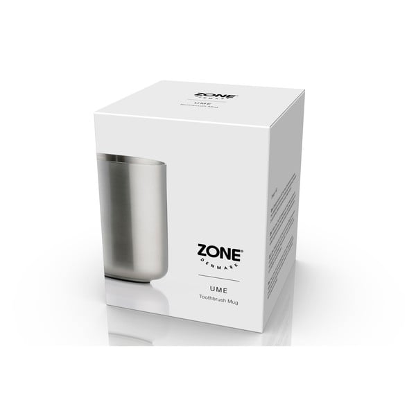 Matētas sudraba krāsas nerūsējošā tērauda trauks zobu birstei Ume – Zone-image-3