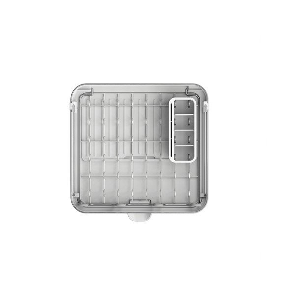 Sudraba krāsas plastmasas pielāgojams trauku žāvētājs 35,5x38 cm Extend Steel Plus – Joseph Joseph-image-4