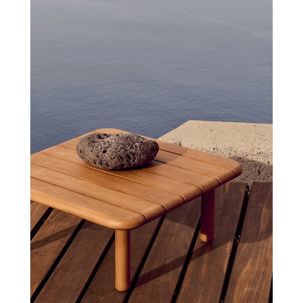 Tīkkoka masīvkoka dārza kafijas galdiņš 70x70 cm Turqueta – Kave Home-image-3