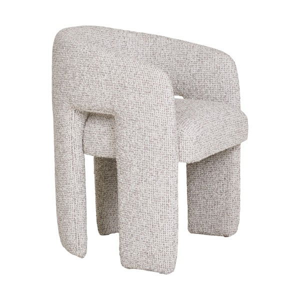 Gaiši pelēks polsterēts ēdamistabas krēsls ar roku balstiem Monroe – House Nordic-image-4