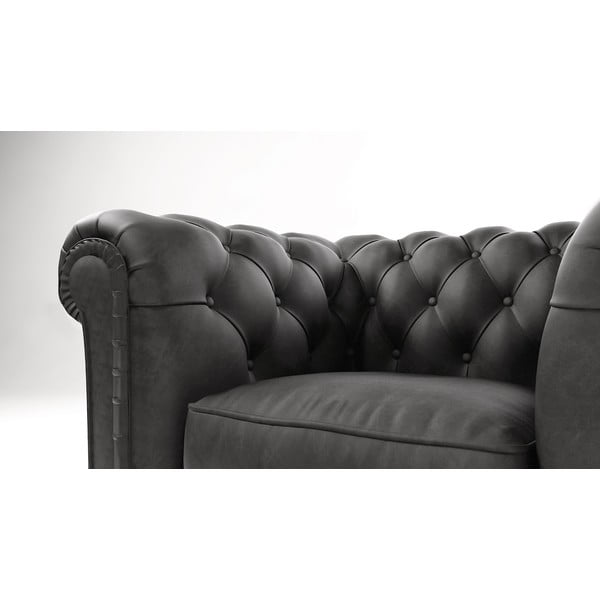 Antracīta pelēks samta krēsls Cambridge – Ropez-image-3