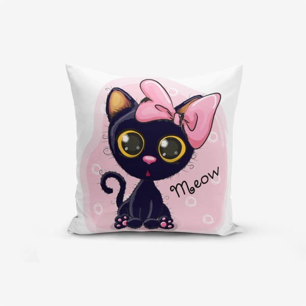 Spilvendrāna Minimalist Cushion Covers Meow Catcik, 45 x 45 cm