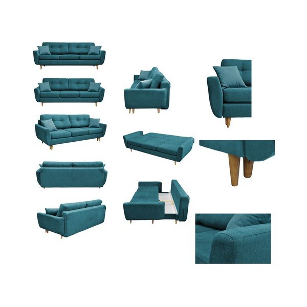 Turkīza krāsas dīvāns ar gaišām kājām Mazzini Sofas Rose-image-2