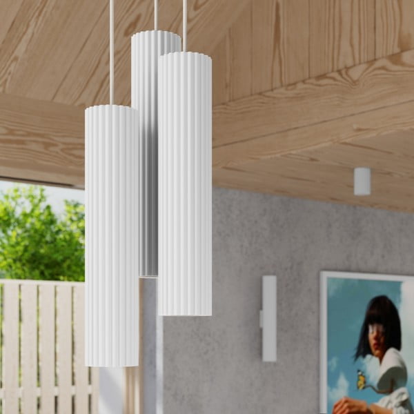 Balta piekaramā lampa ø 19,5 cm Gleam – Sollux-image-2