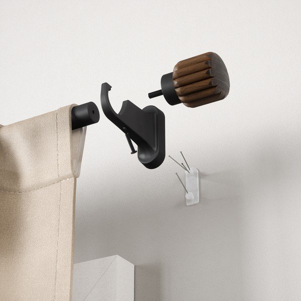 Matēti melna tērauda pagarināma aizkaru stanga 107 - 305 cm Evie – Umbra-image-4