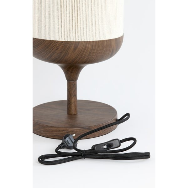 Tumši brūna galda lampa ar auduma abažūru (augstums 50 cm) Dania – Light & Living-image-4