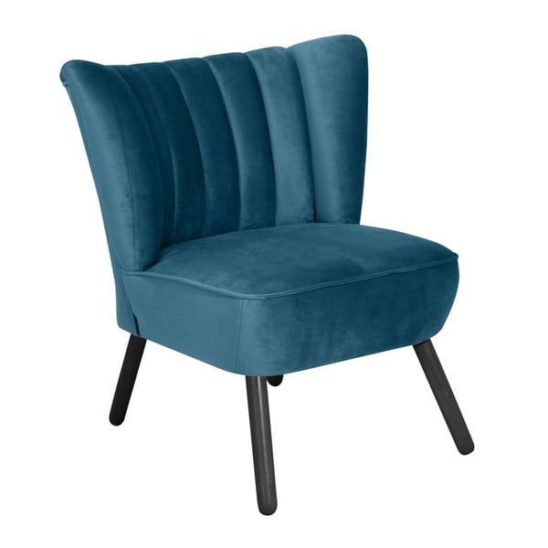 Zils krēsls ar melnām kājām Max Winzer Alessandro Velūrs