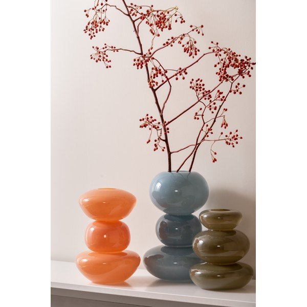 Zila stikla vāze Bubbles – PT LIVING-image-1