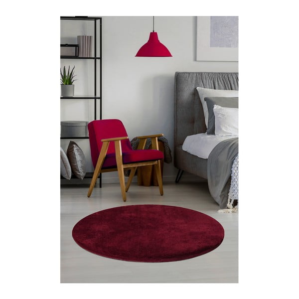 Tumši sarkans paklājs Milano, ⌀ 90 cm