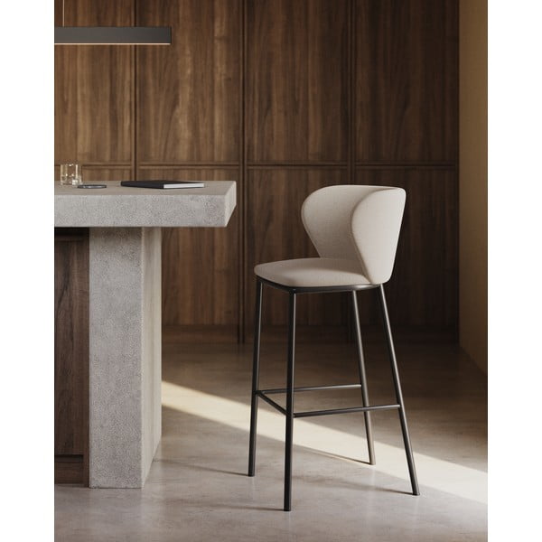 Bēšs bāra krēsls (sēdekļa augstums 65 cm) Ciselia – Kave Home-image-1