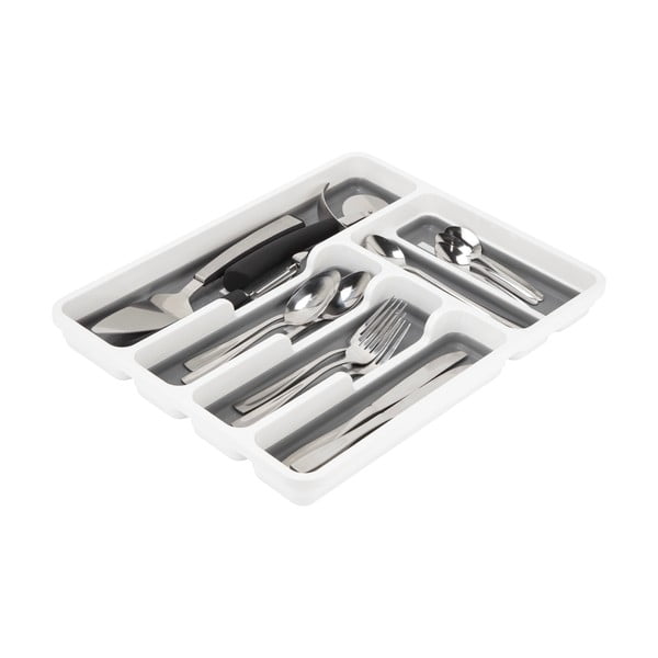 Addis pelēks un balts neslīdošs galda piederumu organizators-image-1