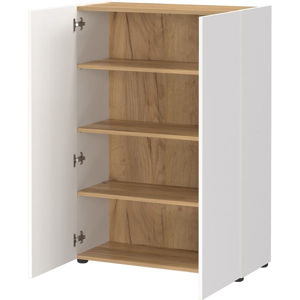 Balta priekšnama iekārta ar ozolkoka imitāciju 104x200x33 cm Alviano – Germania-image-3