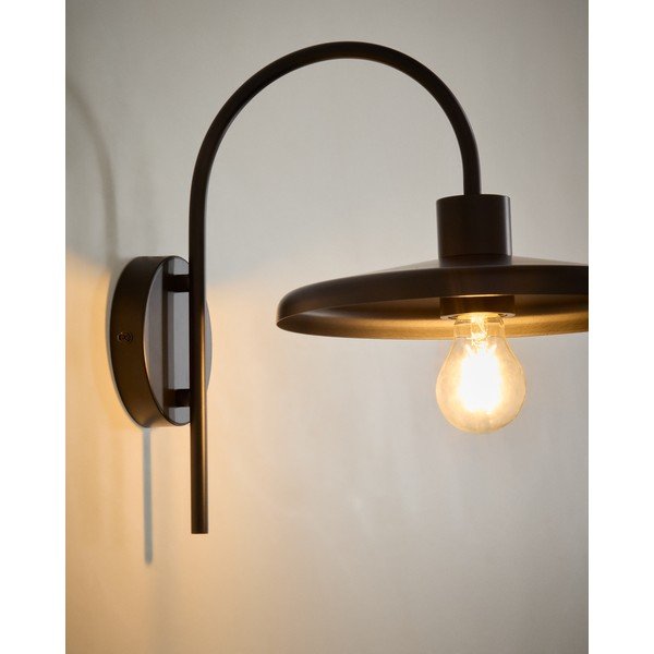Melna sienas lampa ø 27 cm Nuvira – Kave Home-image-2