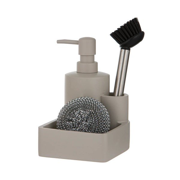 Pelēks mazgāšanas līdzekļu turētājs no polirezīna Essentials – Ladelle