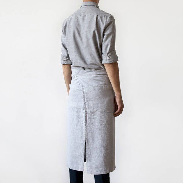 Gaiši pelēks lina priekšauts Linen Tales Garcon, garums 76 cm-image-1