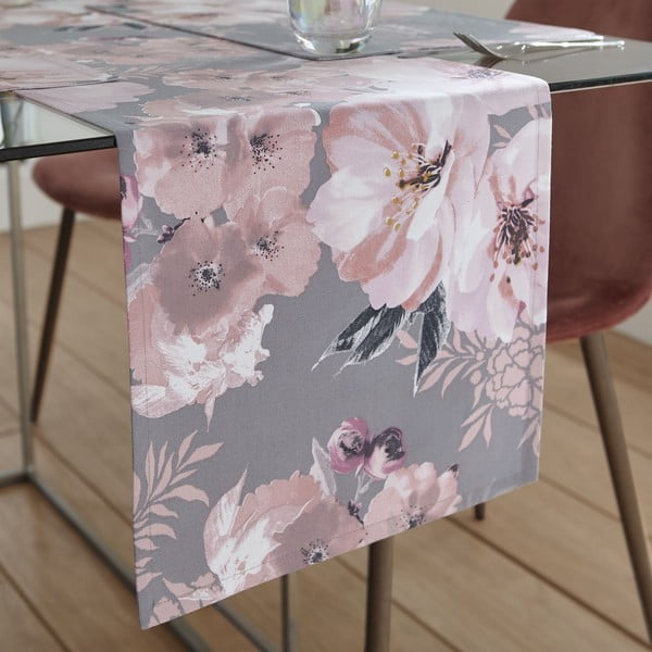 Kokvilnas galda celiņš 32x220 cm Dramatic Floral – Catherine Lansfield