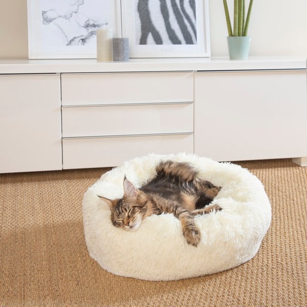 Krēmkrāsas gulta suņiem ø 55 cm – Love Story-image-1