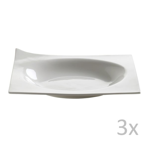 3 Maxwell & Williams Page porcelāna dziļo šķīvju komplekts, garums 25,5 cm