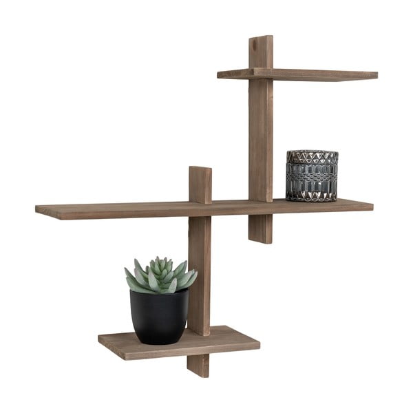 Dabīga toņa daudzlīmeņu priedes masīvkoka sienas plaukts Gavi – House Nordic-image-4