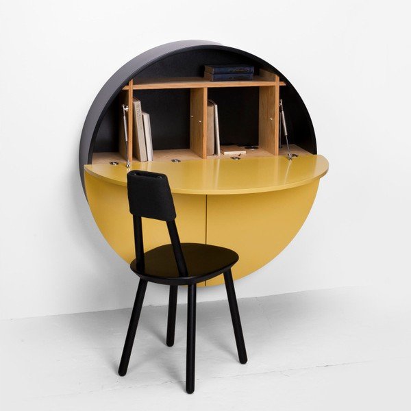 Dzeltens un melns daudzfunkcionāls sienas galds EMKO Pill-image-2