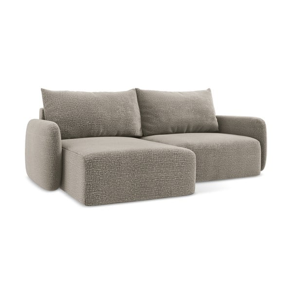 Bēšs salokāms/ar uzglabāšanas vietu stūra dīvāns (ar kreiso stūri) Kalena – Makamii-image-1