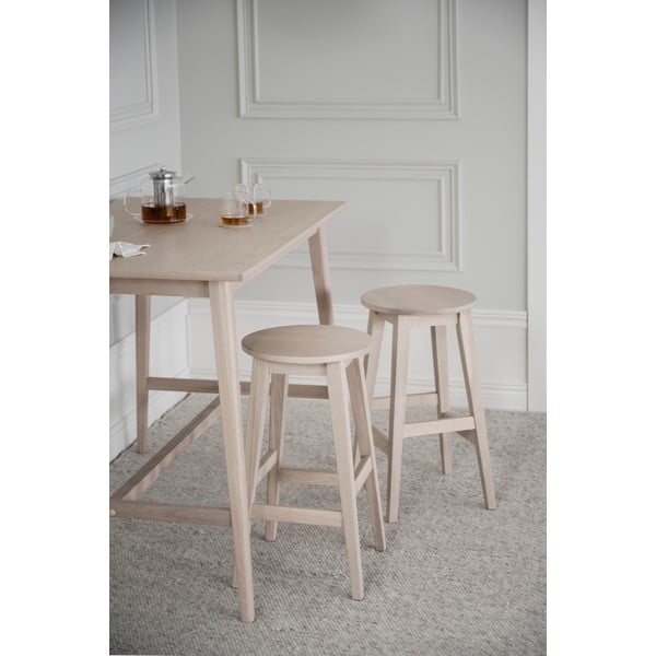 Dabīga toņa ozola masīvkoka bāra taburete (sēdekļa augstums 65 cm) Austin – Rowico-image-1