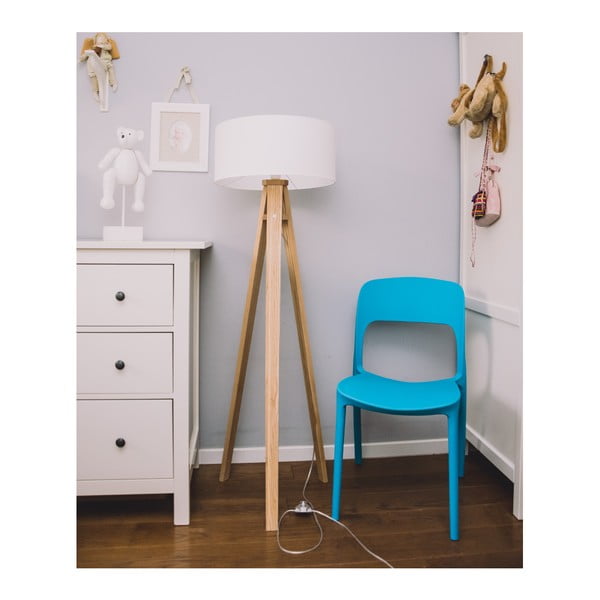 Stāvlampa ar baltu abažūru un caurspīdīgu kabeli Ragaba Wanda-image-2