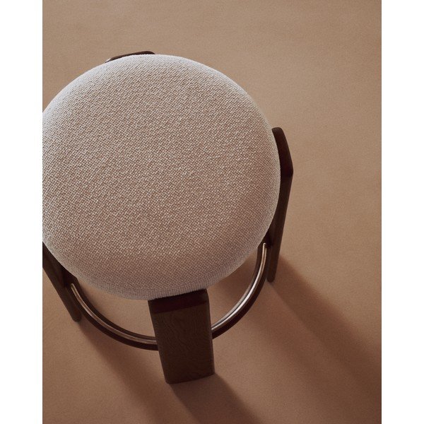 Bēša/tumša dabīga toņa oša masīvkoka bāra taburete (sēdekļa augstums 75 cm) Granite – Kave Home-image-3