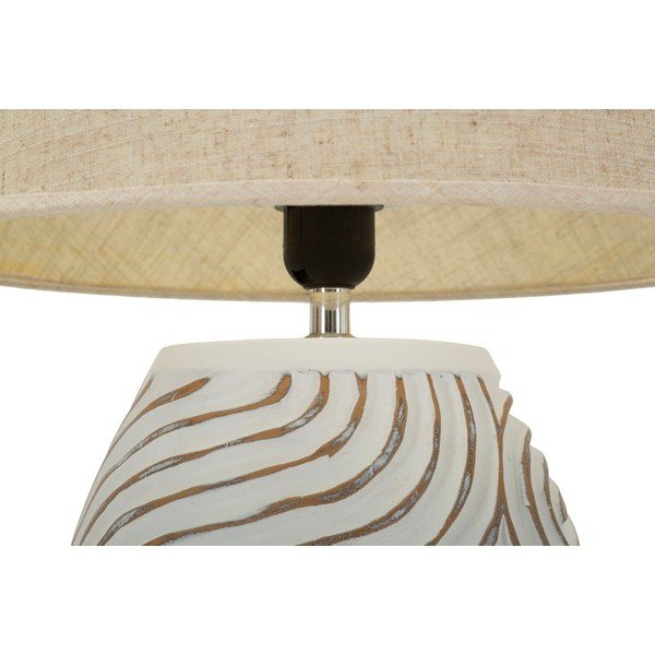 Krēmkrāsas polirezīna galda lampa ar auduma abažūru (augstums 55 cm) Oblix – Mauro Ferretti-image-4