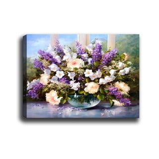 Glezna Tablo Center Purple Flowers, 70 x 50 cm