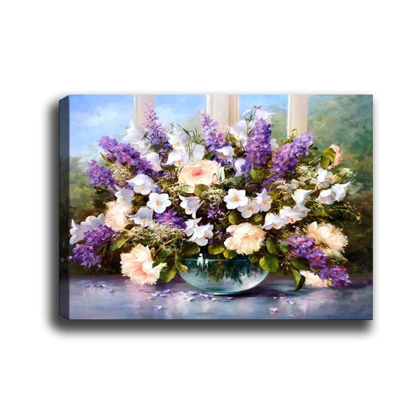 Glezna Tablo Center Purple Flowers, 70 x 50 cm