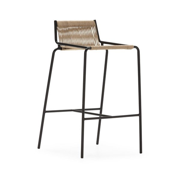 Bēšs metāla bāra krēsls (sēdekļa augstums 65 cm) Emily – Marckeric